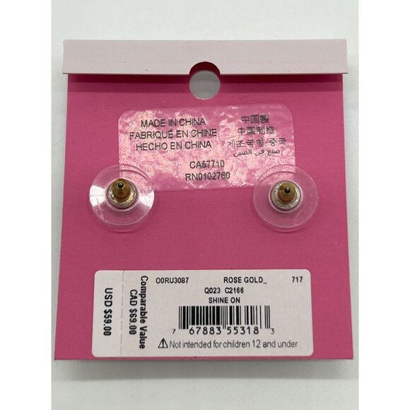 Kate Spade Rose Gold Floral Cluster Stud Earrings With Crystal Accents - Picture 3 of 4